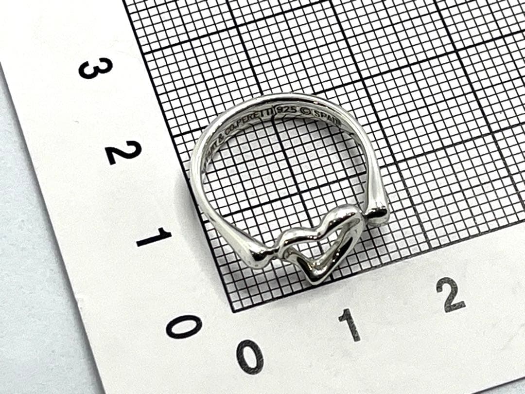 h890 美品 ティファニー オープンハート リング シルバー925 約8.5号