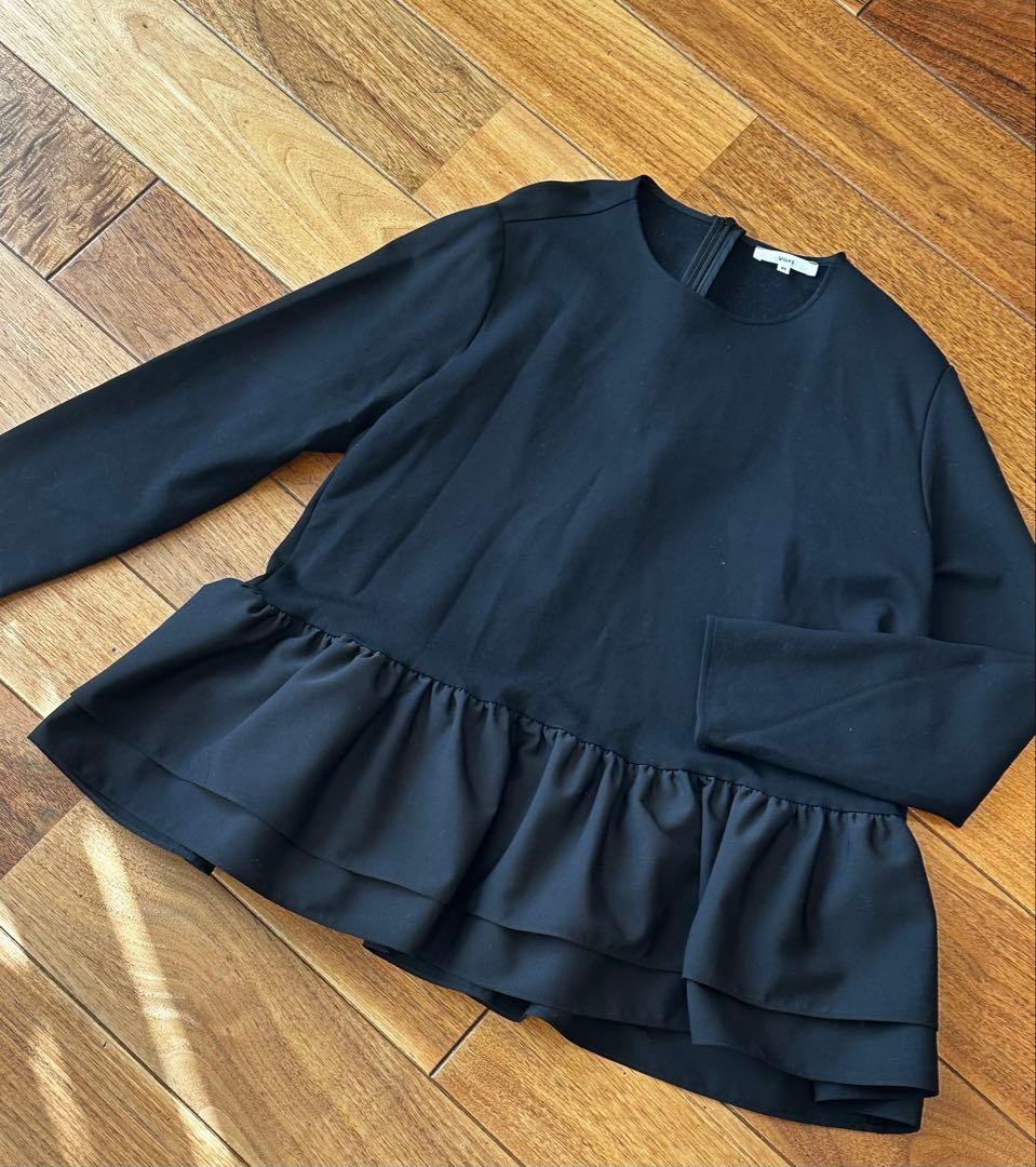 yori⭐︎美品 ぬくぬく ヘムダブル ティアードブラウス36 ブラック2025