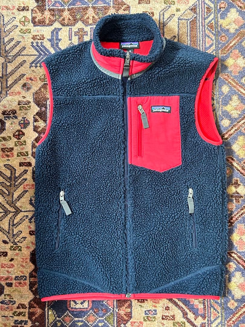 Patagonia レトロX ベスト ネイビー/レッド - メルカリ