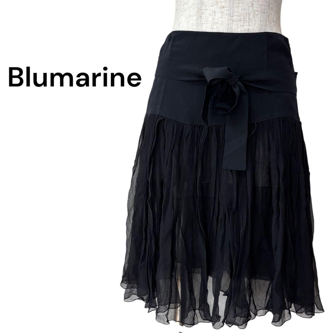 Blumarine ブルマリン シフォンスカート ブラック シルク イタリア Blumarine ブルマリン シフォンスカート ブラック シルク イタリア