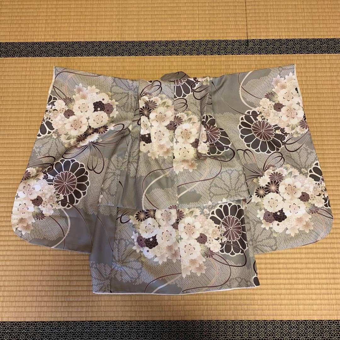 七五三3歳用被布コートセット 男の子 ひよこ商店 クリーム金彩×翡翠の