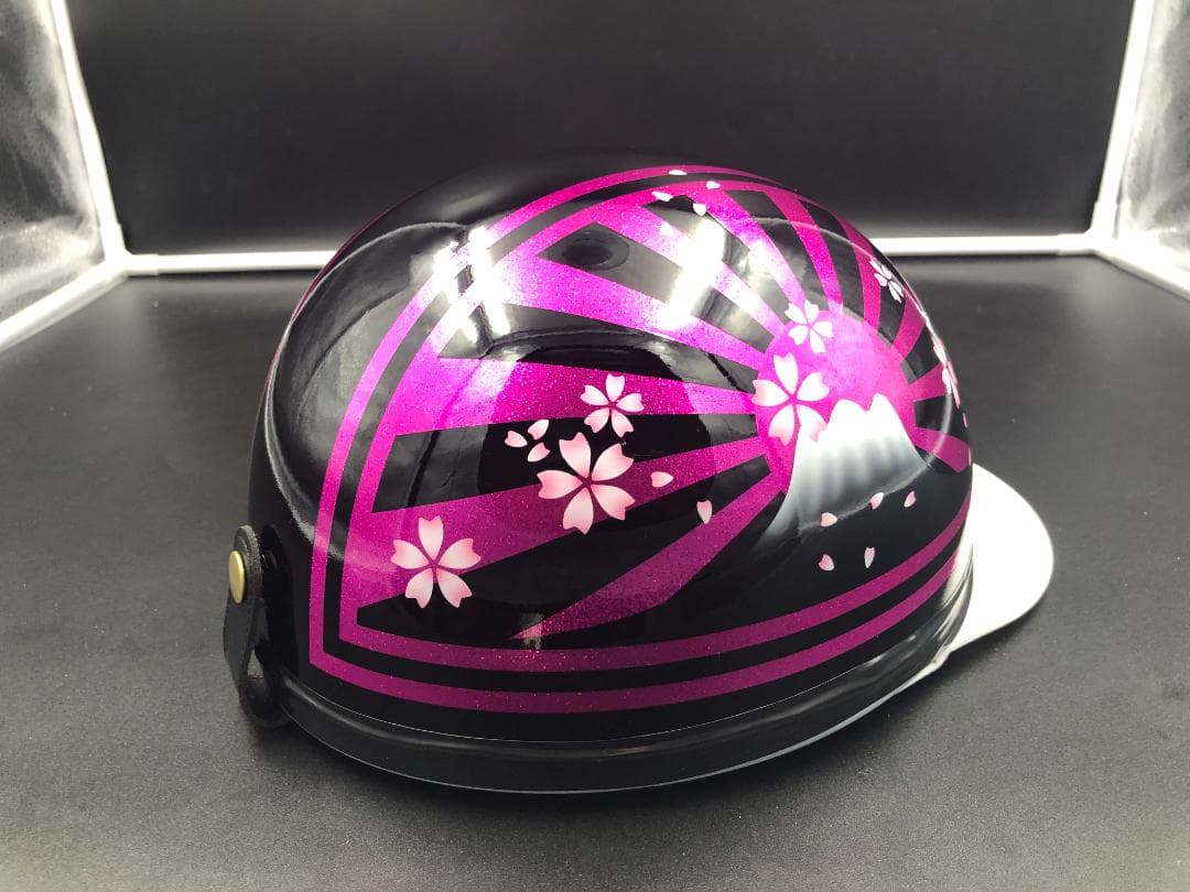 コルク半 カスタム 富士日章 三つボタン ブラックピンク ラメ 桜 高級