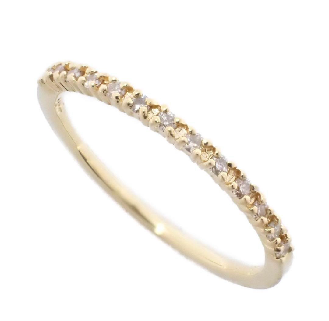 agete ハーフエタニティリング 7号 K18 ダイヤモンド 指輪 アガット