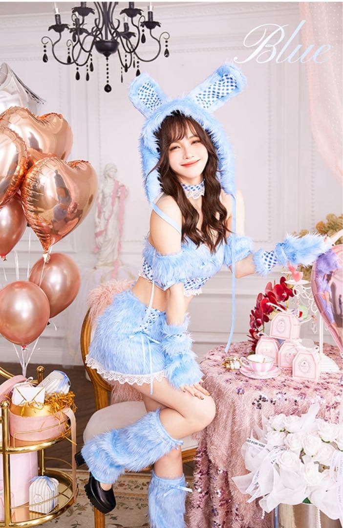 マリームーン テディバニーギンガムファーセットアップ - メルカリ