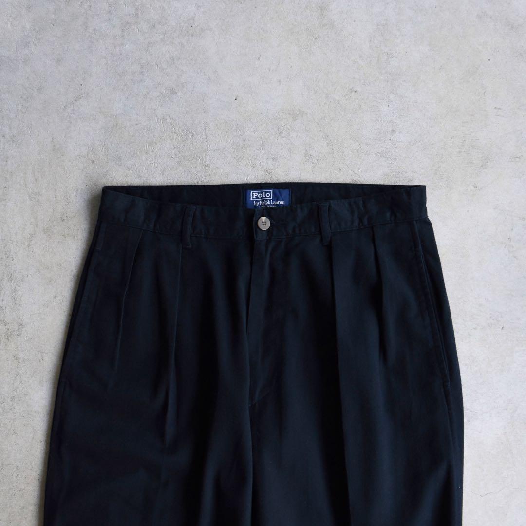 90s ラルフローレン ポロチノ タックチノ USA製 黒ブラック W30 - メルカリ