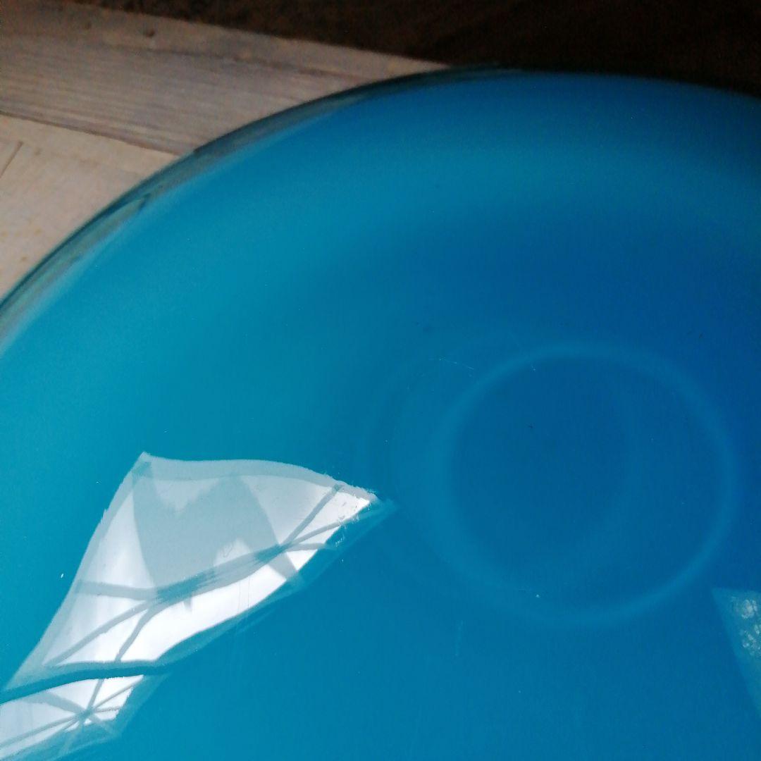 ガラス製　スカイブルー池坊花器　44.5cm