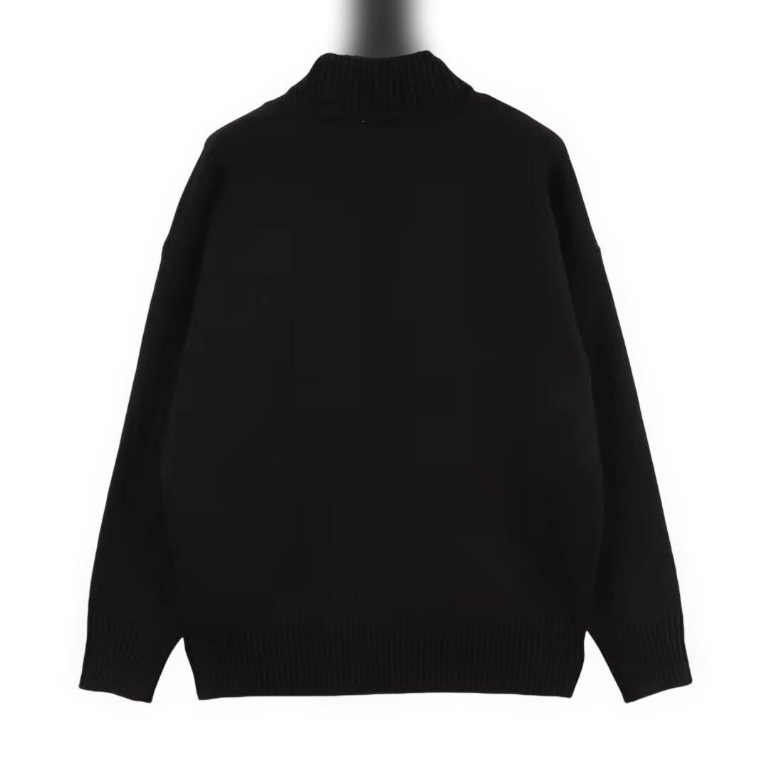 ami ハート刺繍 ニットセーター 黒 - メルカリ