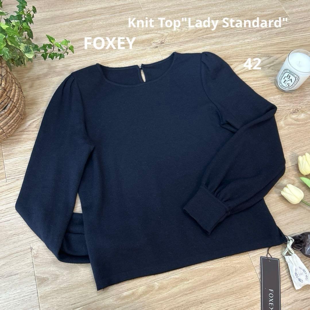 FOXEYレディスタンダード42カシミヤシルクニットトップス ミッドナイト