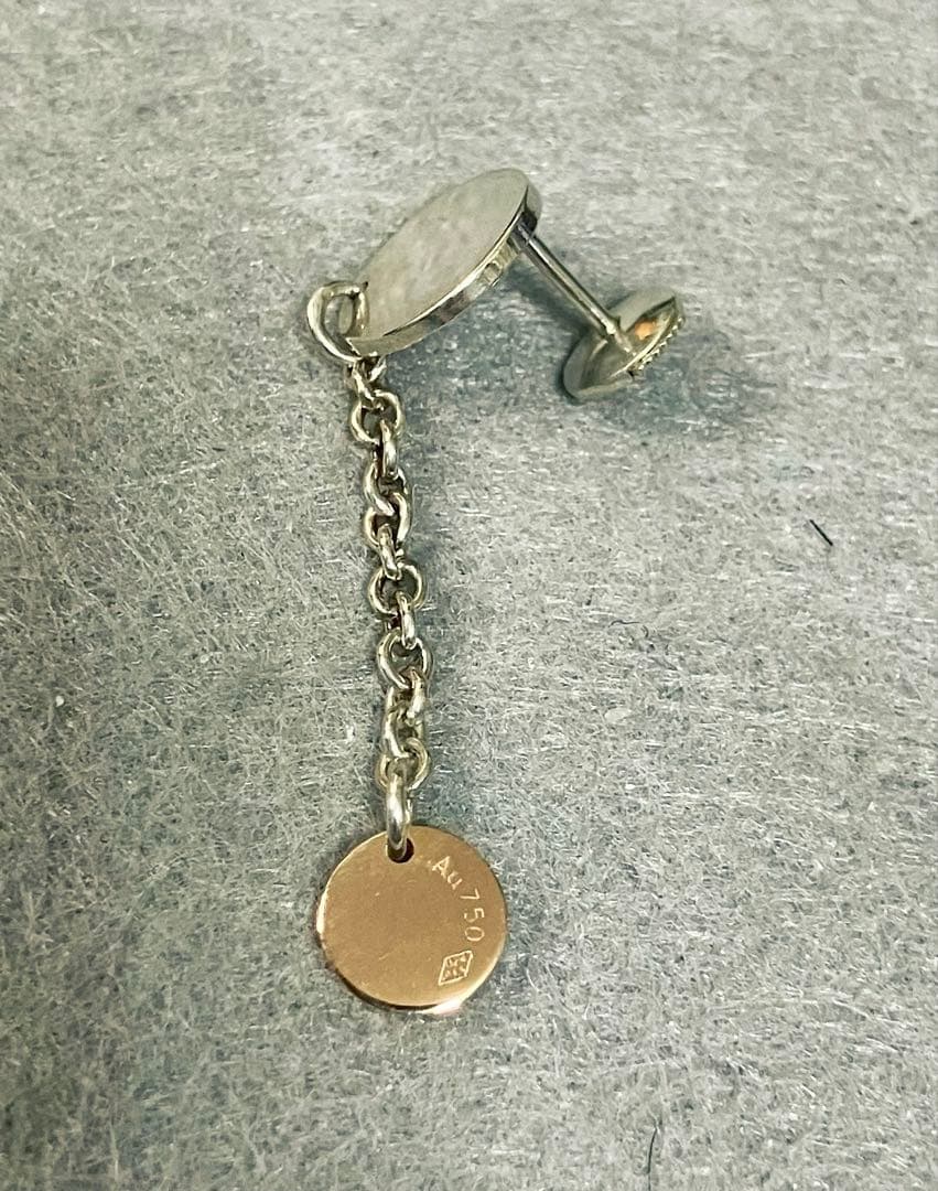 Hermès エルメス 片耳ピアス Sellier Au750/Ag925 HERMES（エルメス） ピアス ループMM Ag925 シルバー : SiSSY.Japon