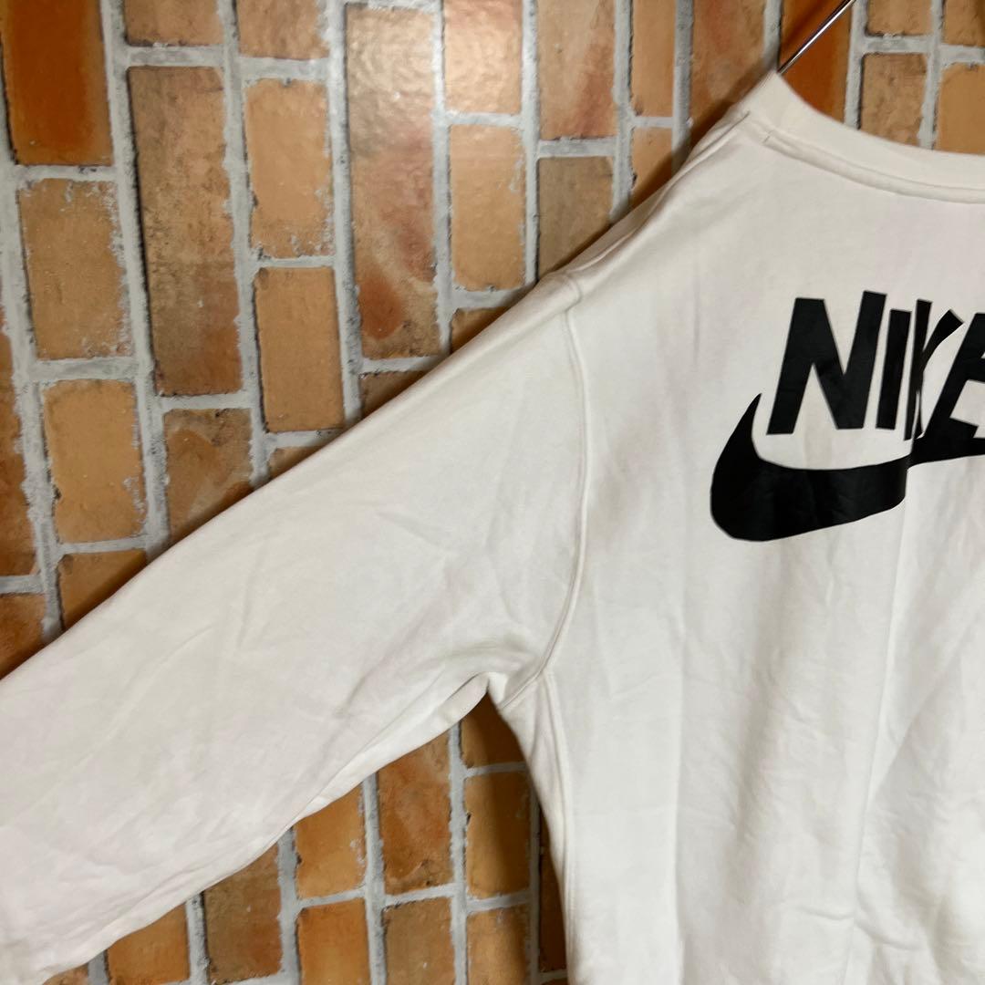 267NIKE 90sナイキトレーナースウェットビッグロゴ刺繍 ワンポイント