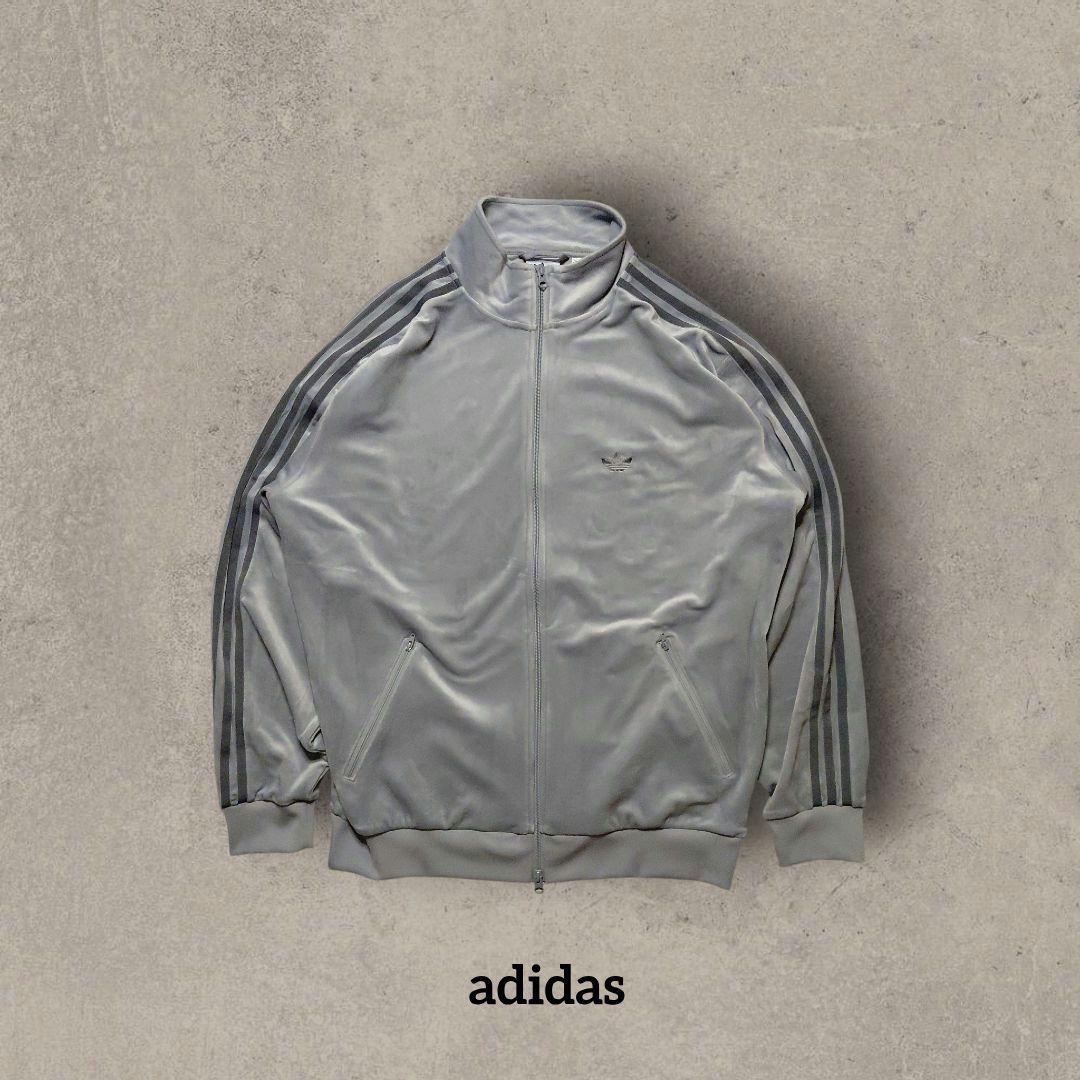 adidas ベッケンバウアー トラックジャケット XL グレー ベロア - メルカリ