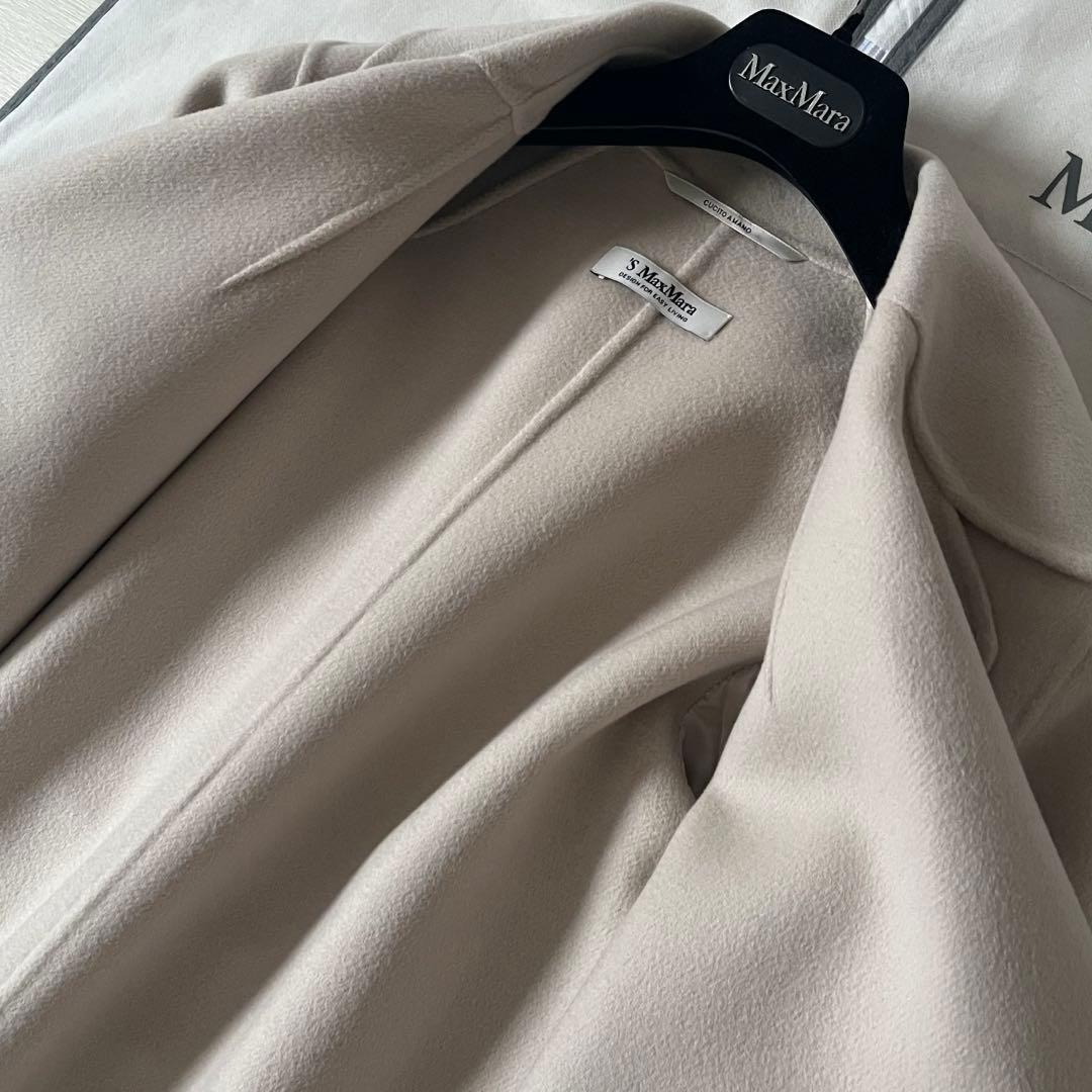 極綺麗❗️現行 クチートアマーノ 艶感◎ベルテッドコート エクリュ