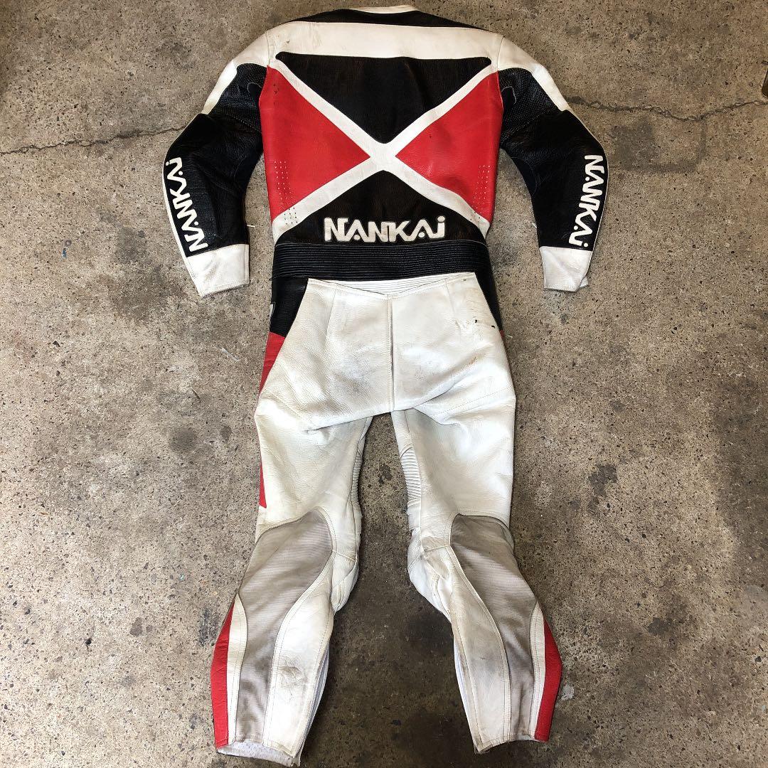 レーシングスーツ 革ツナギ Lサイズ ナンカイ 南海部品 NANKAI 当時物