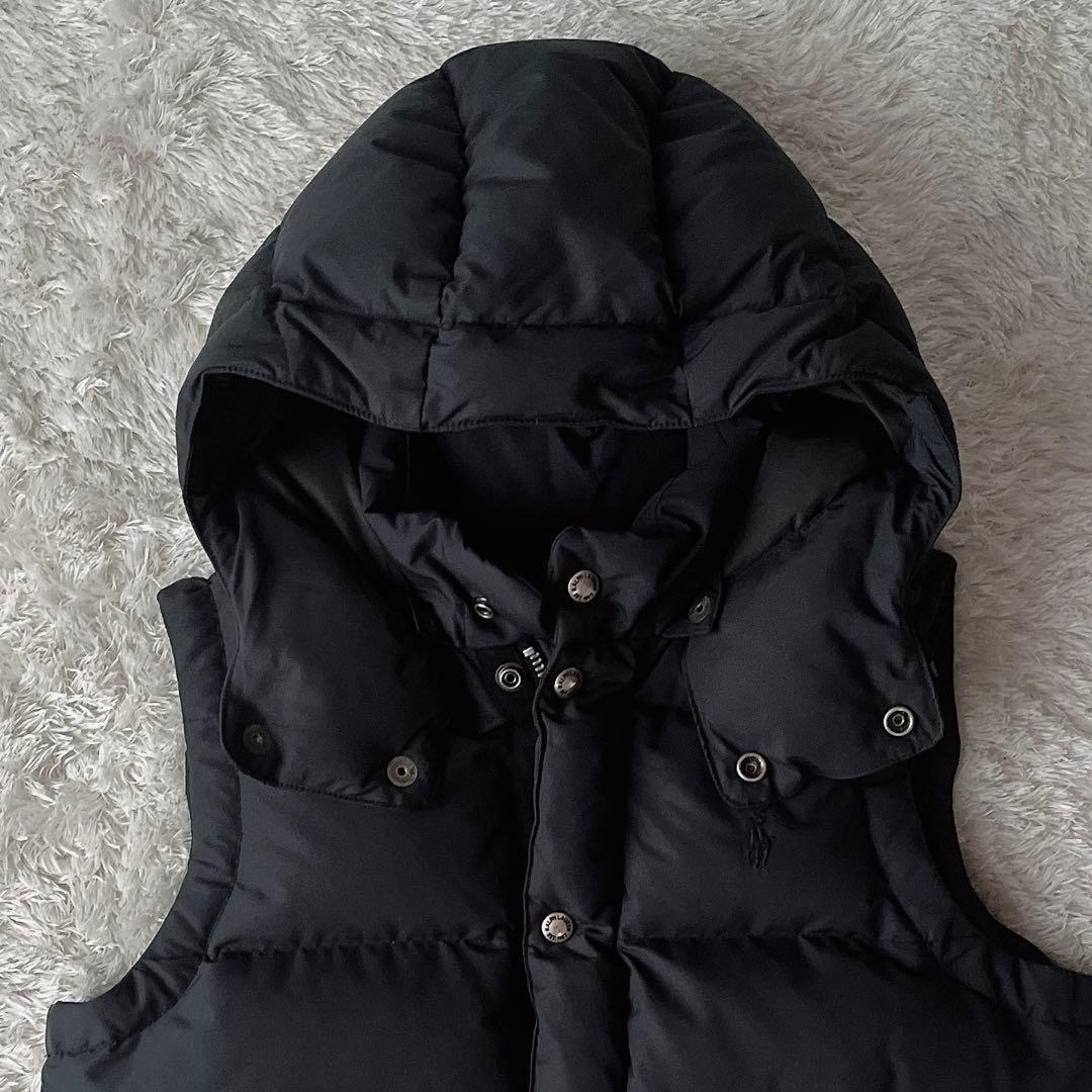 美品】ポロラルフローレン ダウンベスト ポニー刺繍 黒ブラック 21年