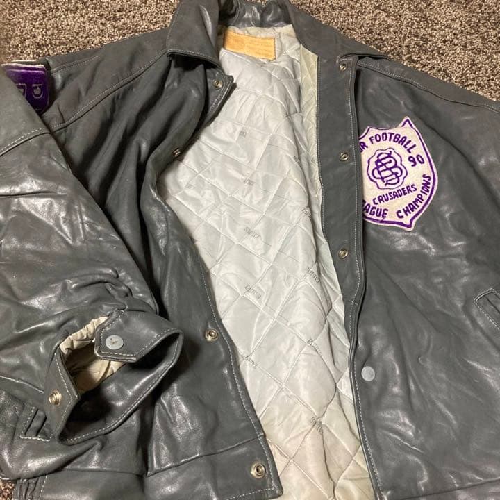 90s ビンテージ オールレザー スタジャン 希少 ビッグサイズ レア