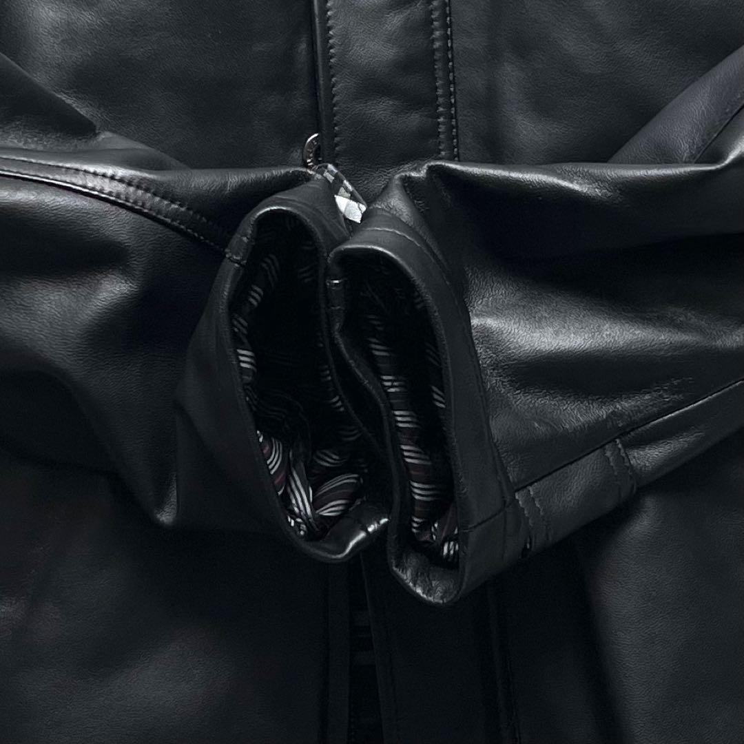 美中古 バーバリー ブラックレーベル ラムレザー M ラビットファー