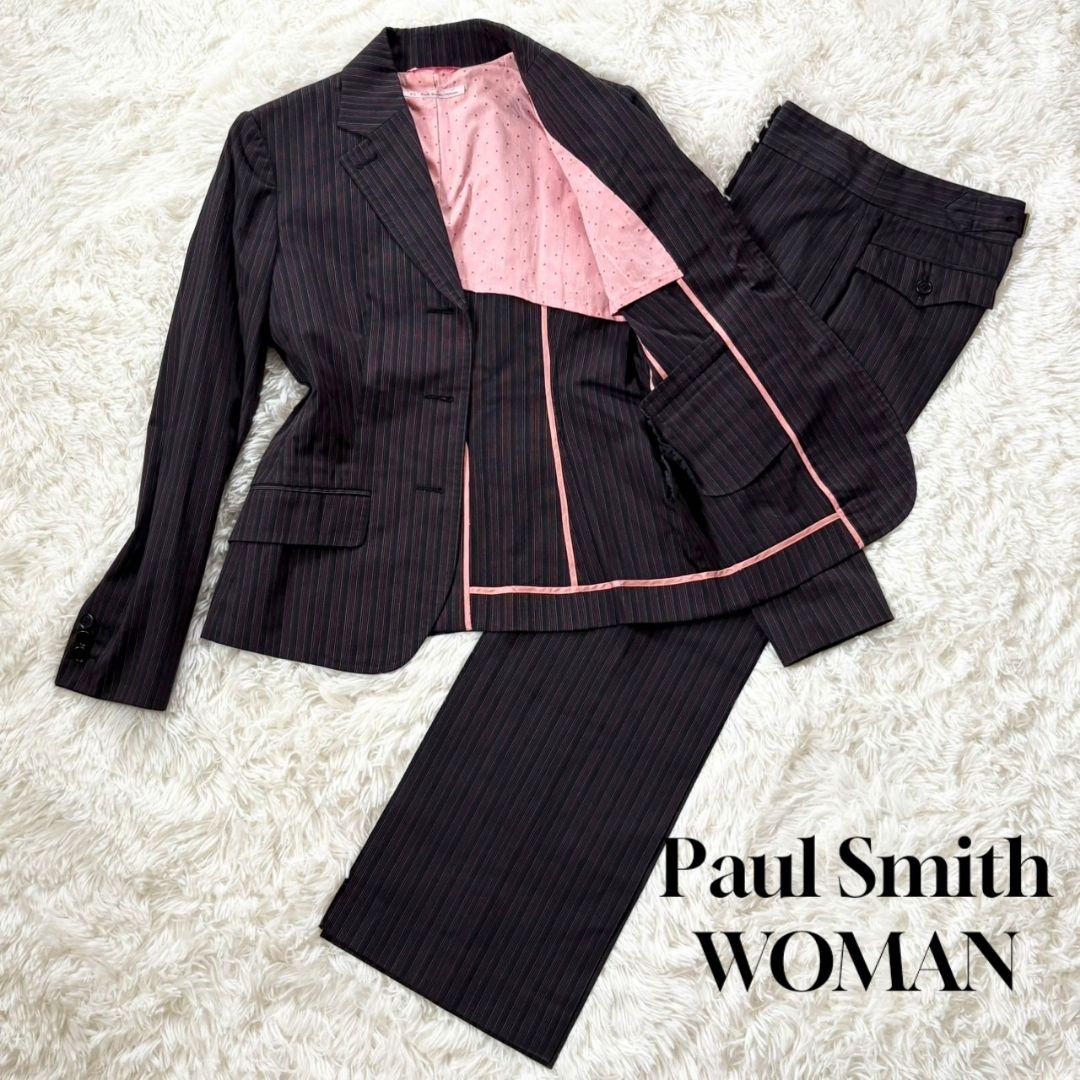 極美品 ポールスミス ウーマン スーツ セットアップ ストライプ 美品】ポールスミス スーツ・セットアップ ストライプ L 黒