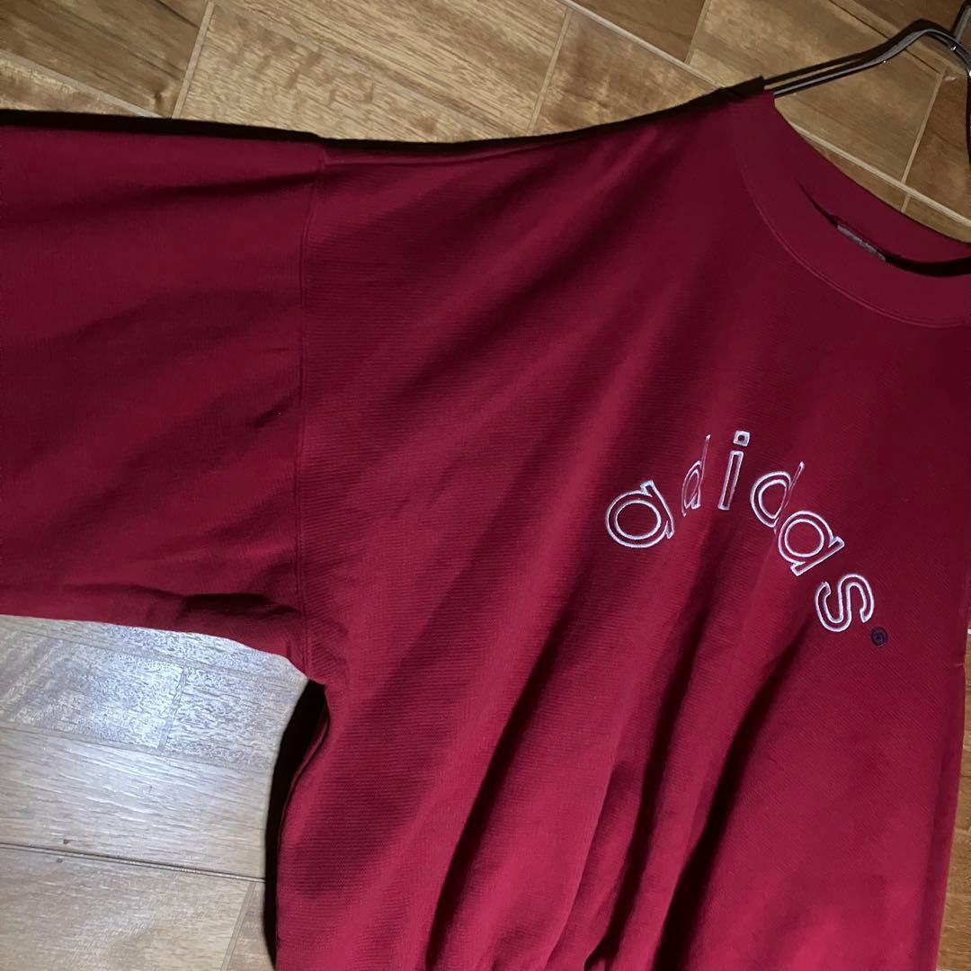 adidas 白タグ 80s スウェット F192 赤 白 ビッグロゴ XL程