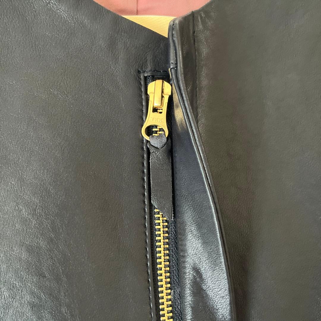 新品】パラスパレス ラムレザー ノーカラー ジャケット - メルカリ