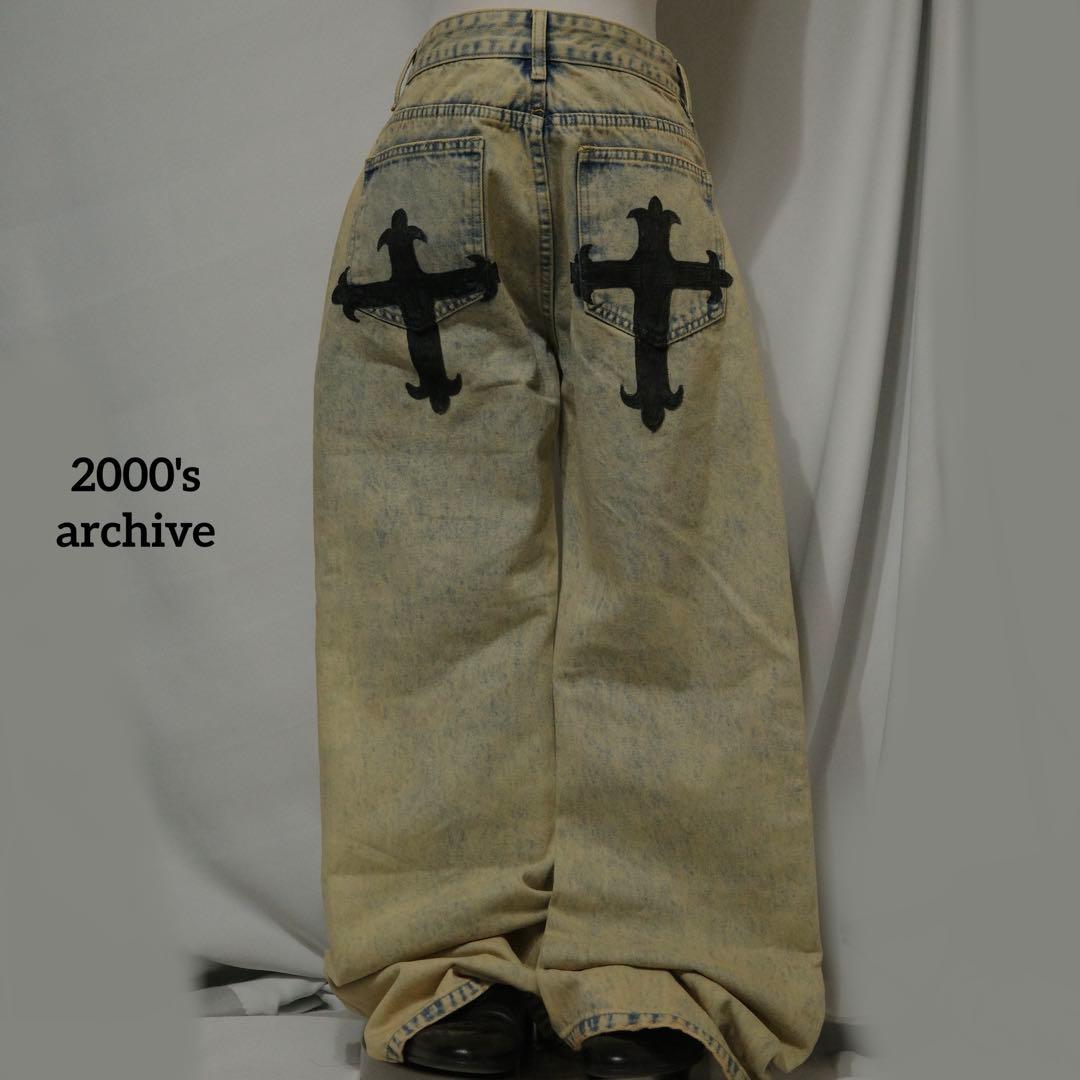 2000's archive paint grunge denim pants - メルカリ
