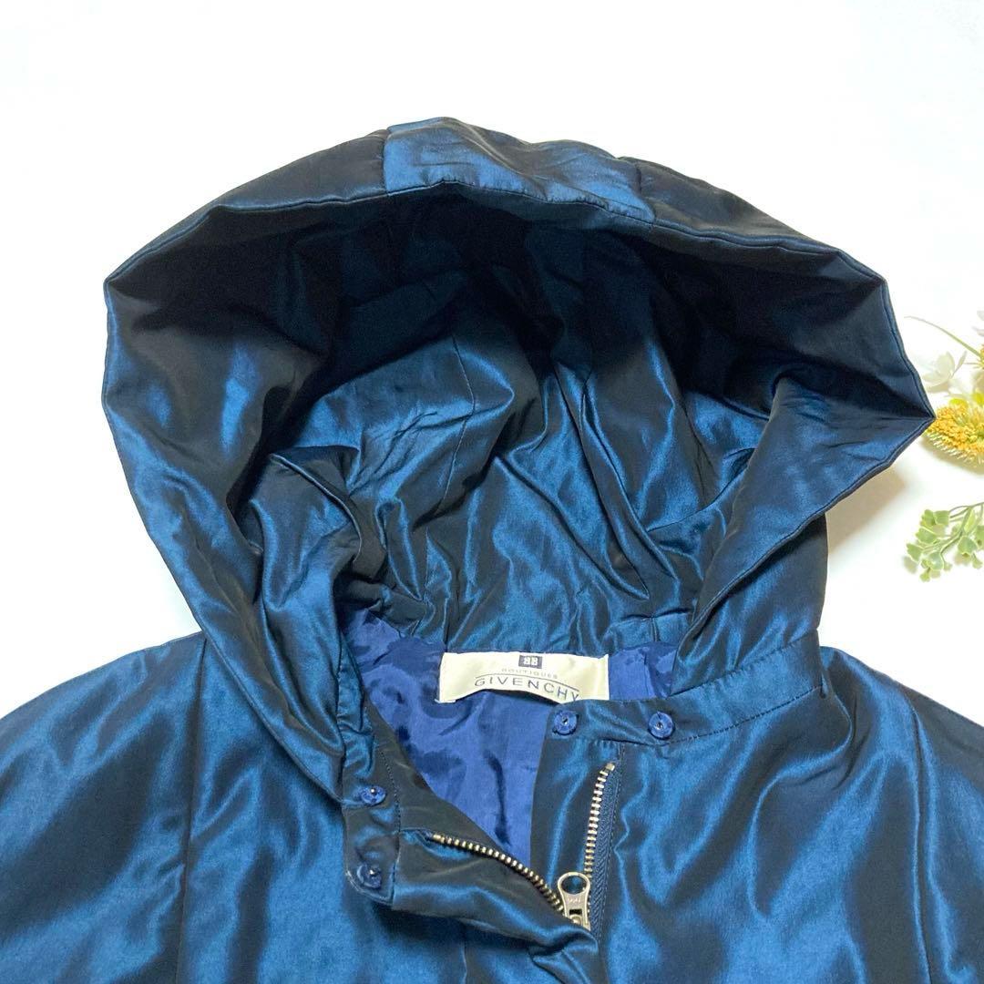 GIVENCHY ジバンシー ドローコード 中綿 フーデッドコート 42 ブルー