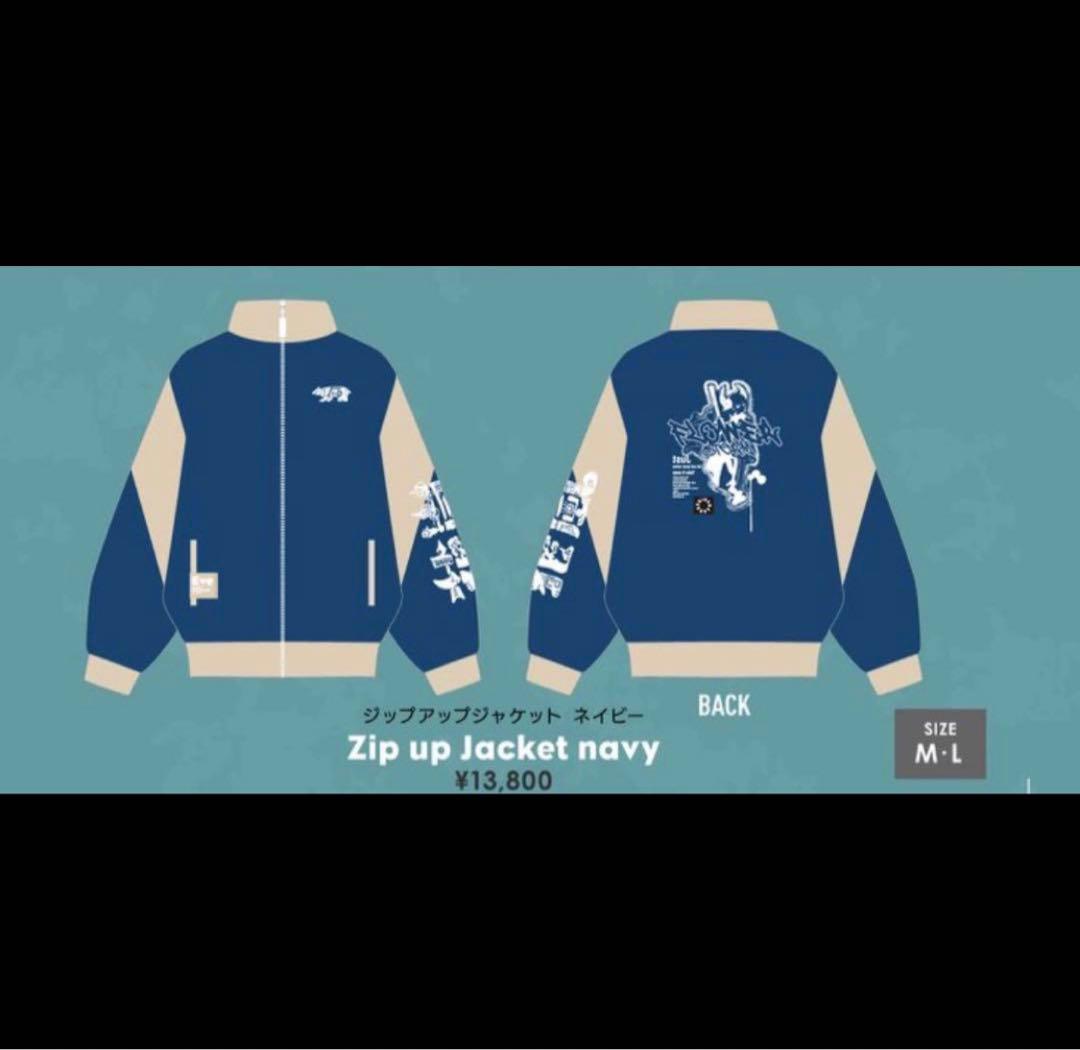 Eve ジップアップジャケット ネイビー Mサイズ 花嵐