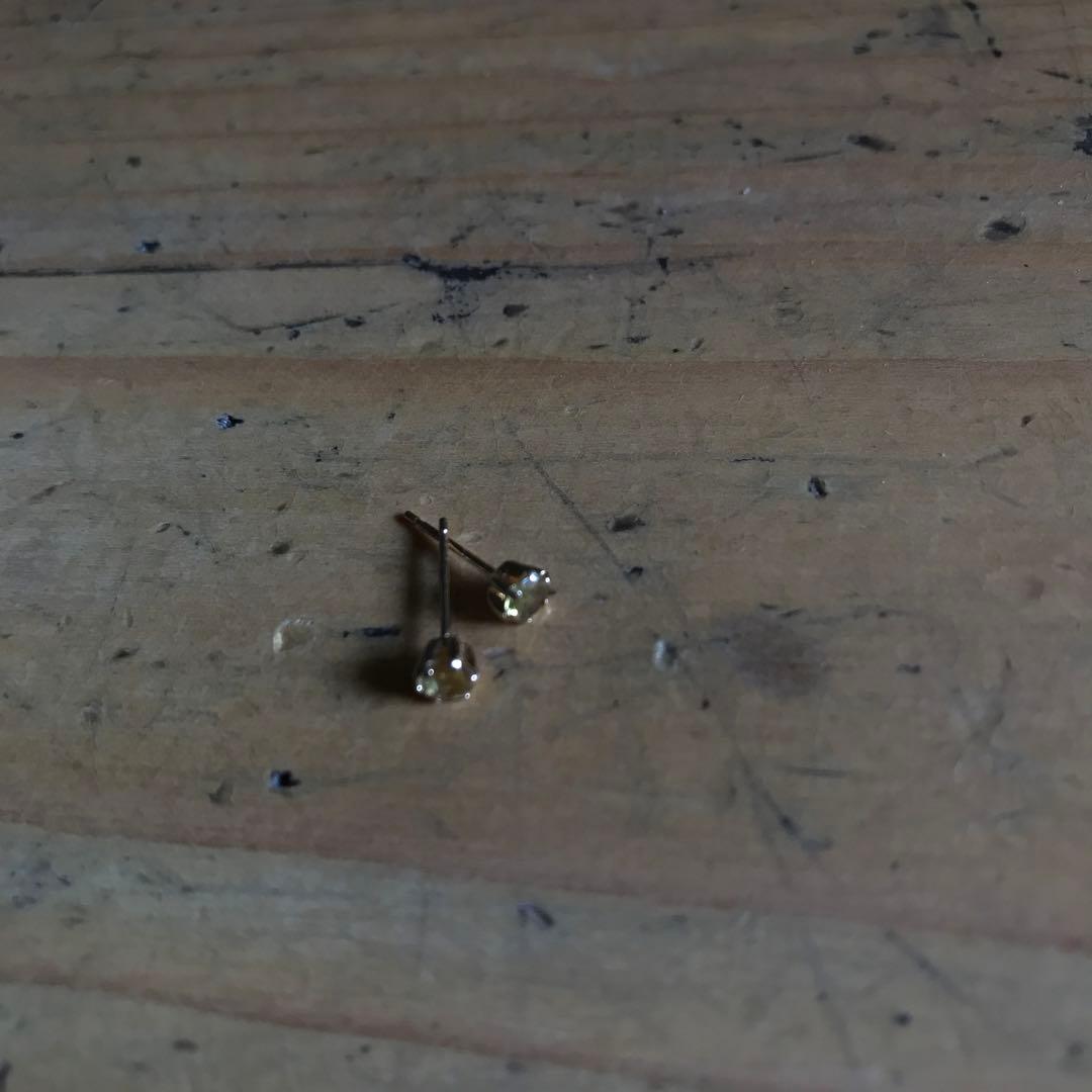 K18 天然スフェーン ピアス 0.40ct