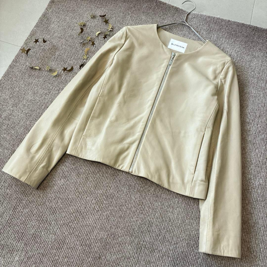 極美品 ブレンヘイム♡ラムレザー ノーカラー ライダース ジャケット M kt61151-11.jpg
