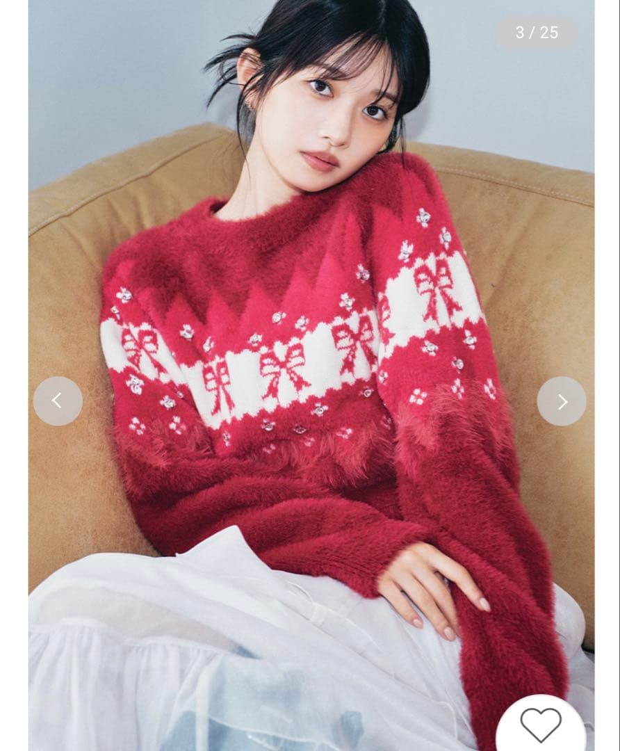 ニット セーター 「L.B CANDY STOCK」リボンビジューニット LILY BROWN（リリーブラウン） ニット セーター 「L.B CANDY STOCK