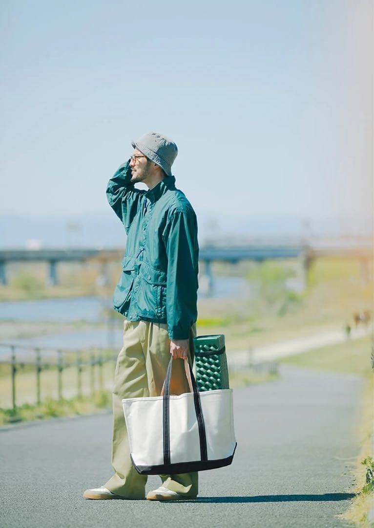 6241 L.L.Bean トートバッグ ラージ 緑 チャック付