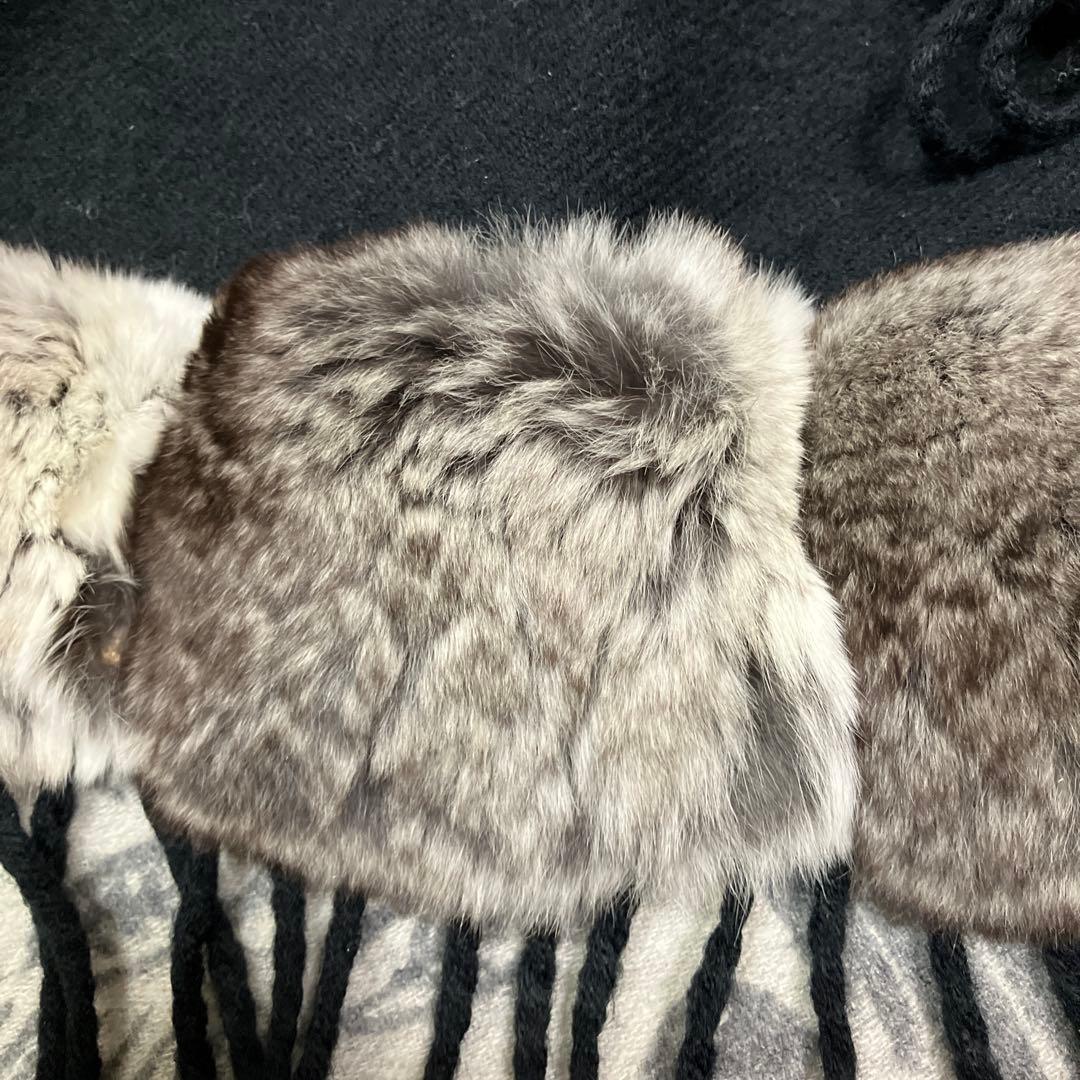 チンチラ2点！人口繁殖個体 ＊超大判カシミヤストール ＊ティペット