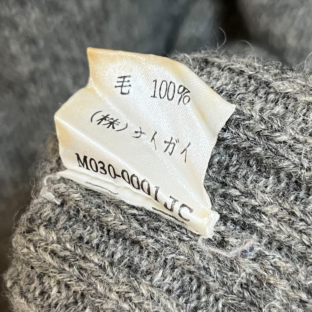 ポロ ラルフローレン ニット セーター グレー赤ポニー刺繍 ウール M