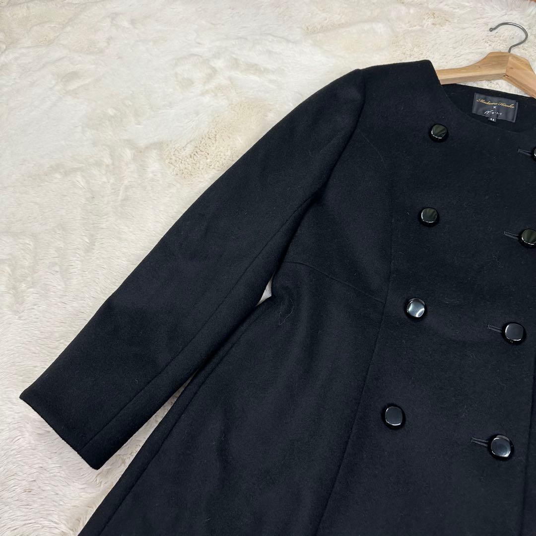 美品✨タグ付 マダムヒロコ×ニュイ 尾州ウール ロングコート 黒