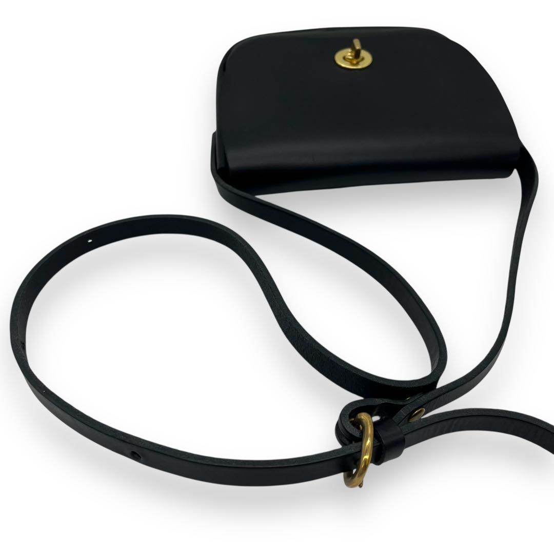 極美品□Mimi フランシス ショルダーバッグ ターンロック ロゴ型押し