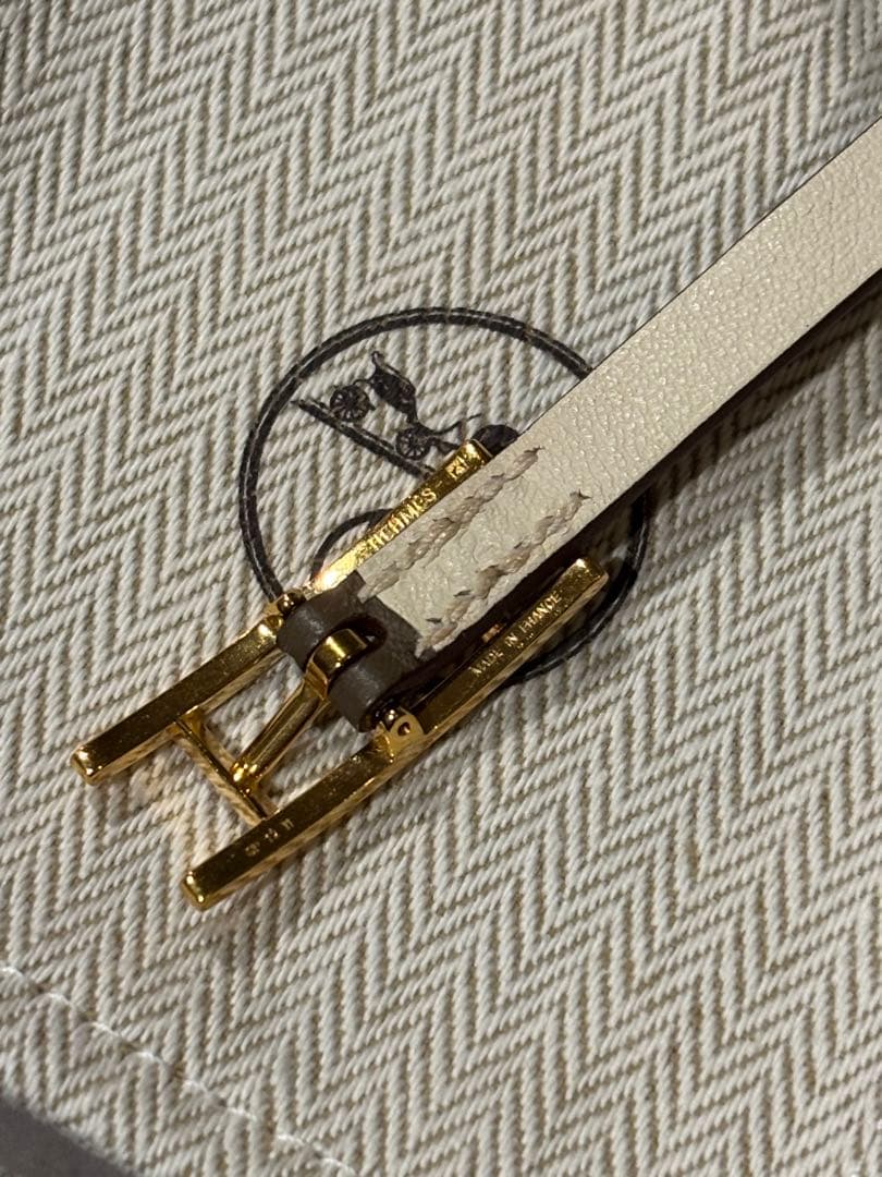 値下げエルメスレザーブレスレット 《ビーアピ》 エトゥープ・ナタゴールド金具T2