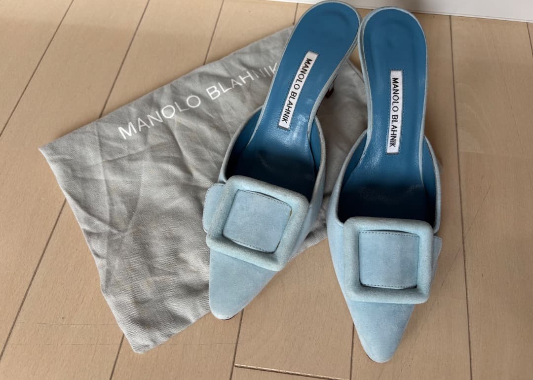 MANOLO BLAHNIK メイセールスエード ミュール　35.5 MANOLO BLAHNIK（マノロブラニク） ミュール MAYSALE SUEDE DAIM 050