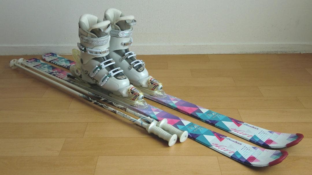 □□送料無料□Hart□女性用スキーフルセット□板150靴25□メンテ付