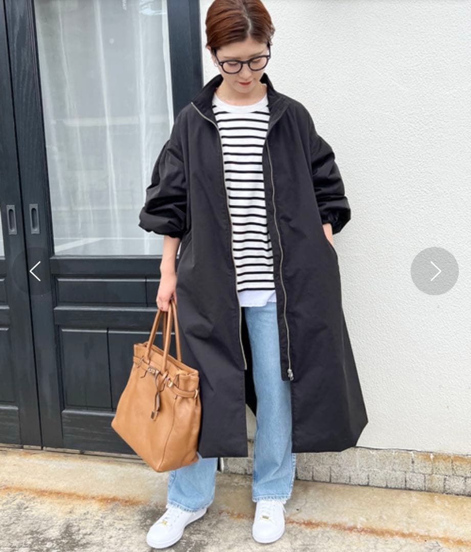 スピックアンドスパン 中綿袖ボリュームスリーブロングコート36