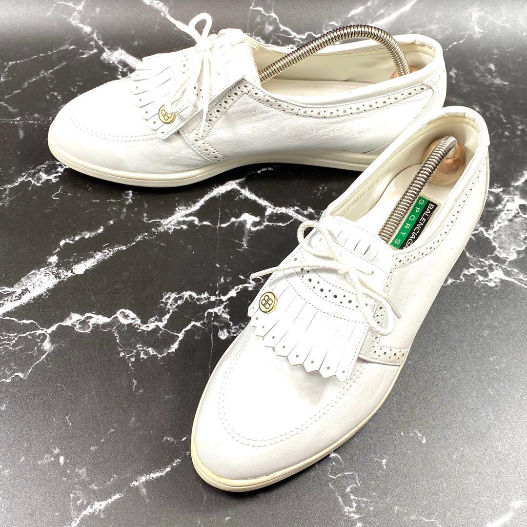 バレンシアガ スポーツ フリンジ付き ゴルフシューズ 白 レザー 24.5 楽天市場】BALENCIAGA バレンシアガ レザー ゴルフシューズ 表記サイズ