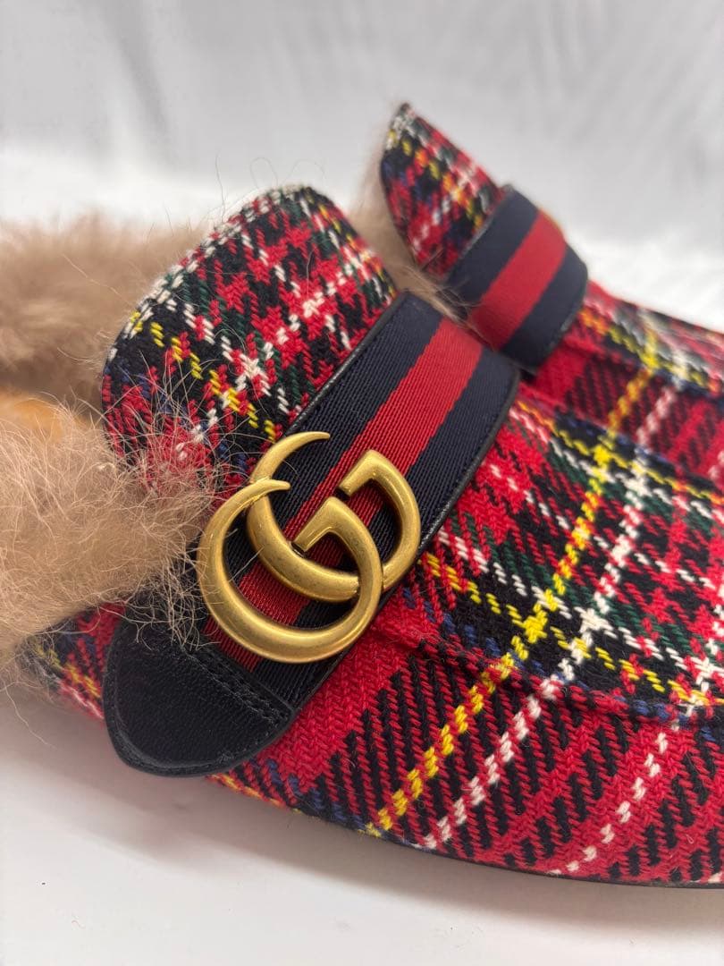 GUCCI プリンスタウン タータンチェック ファーミュール 497309 - メルカリ