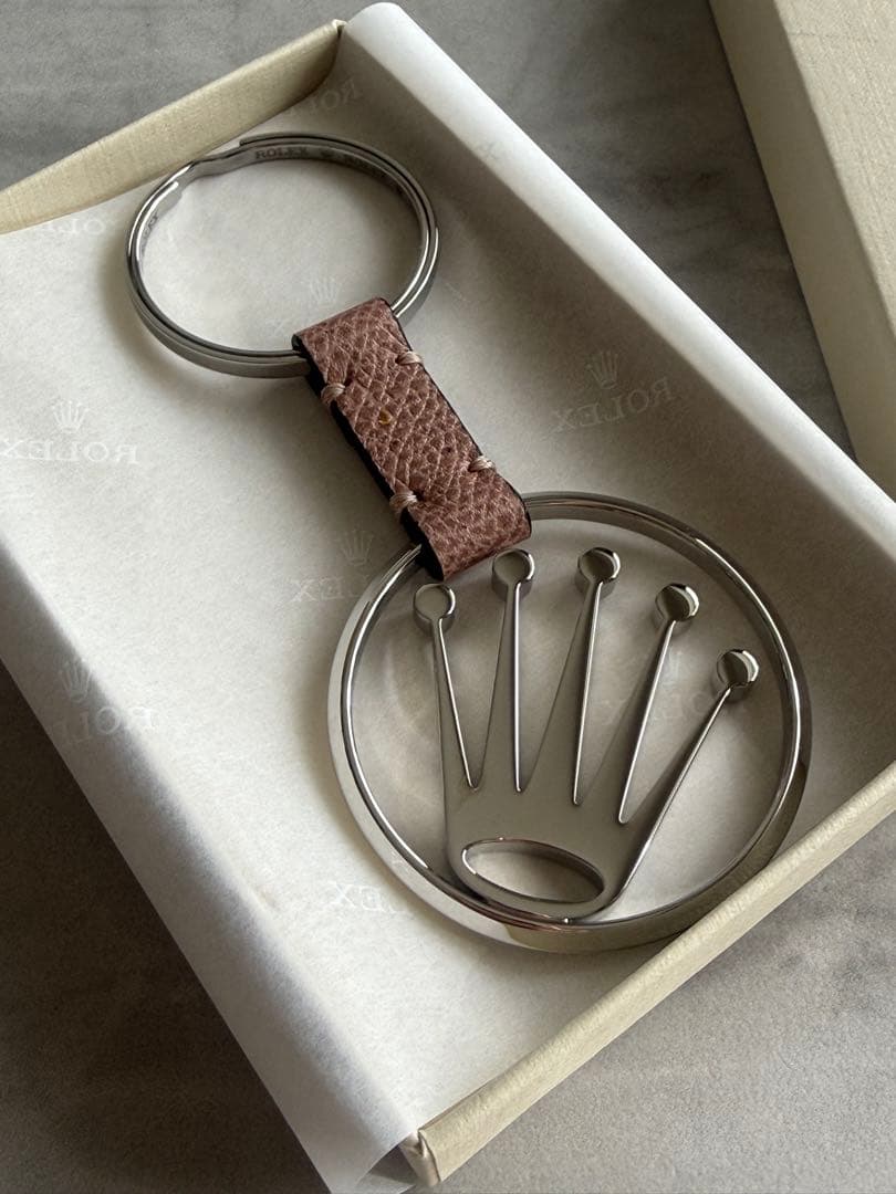 新品未使用】ロレックス ノベルティ キーホルダー ブラウン ROLEX