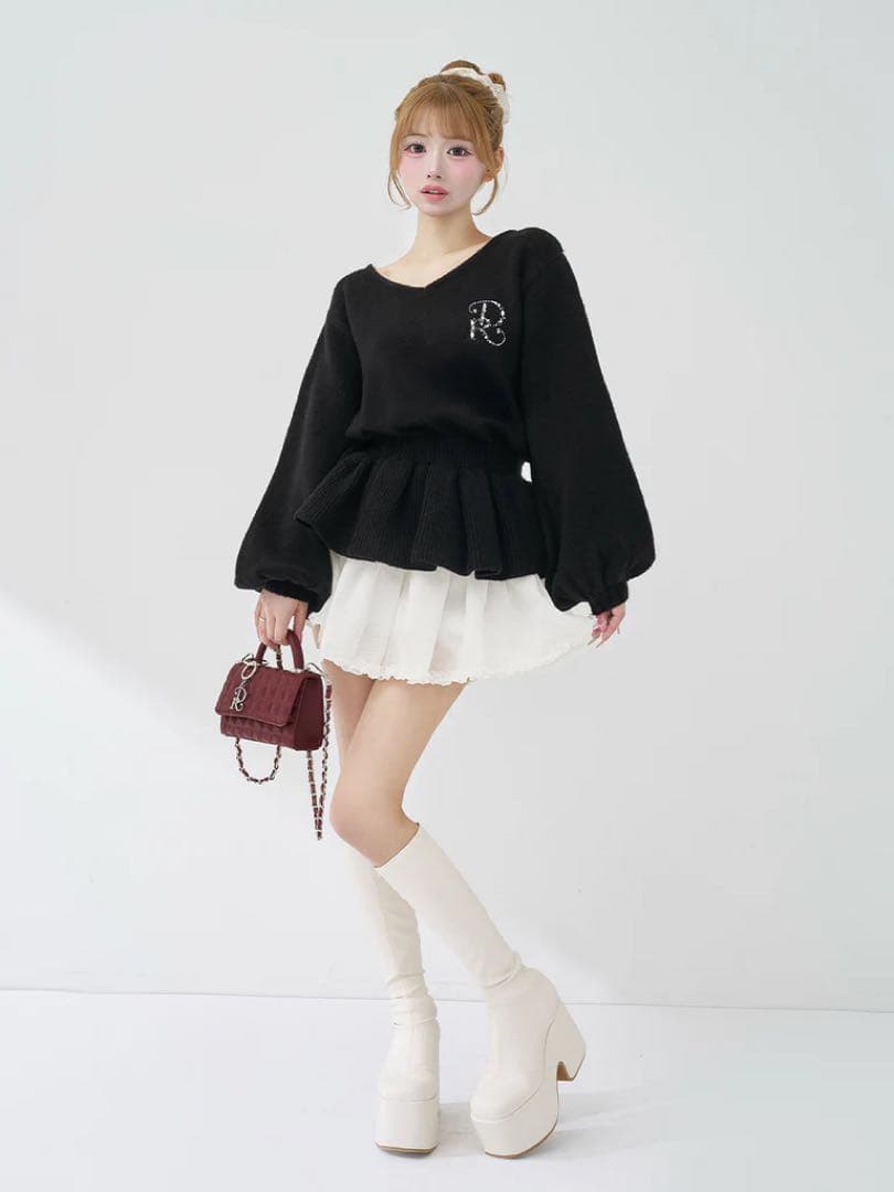 新品 ダーリッチ DRチャームチョコレートハンドバッグ ボルドー