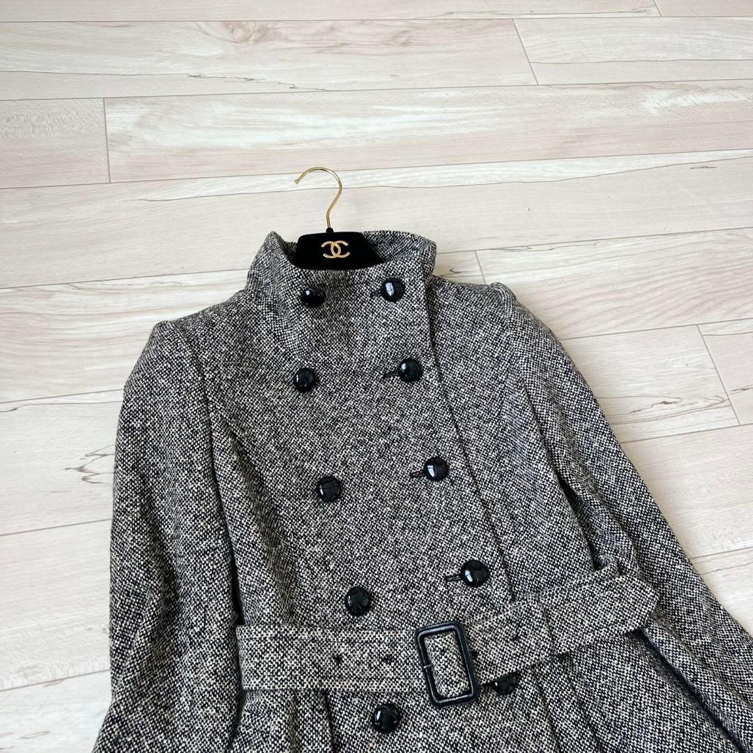 希少 BURBERRY BLACK LABEL ツイードロングコート ダブル - メルカリ