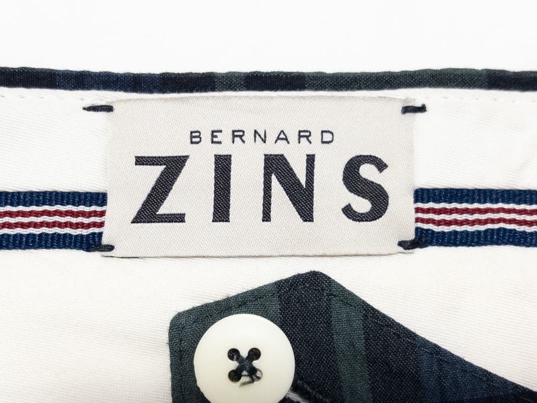 ベルナールザンス ブラックウォッチ 2プリーツスラックス シアサッカー