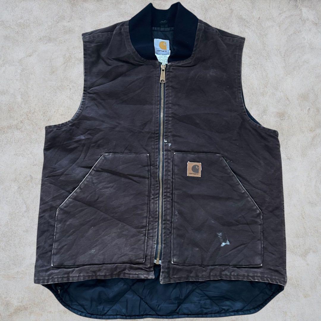 『Carhartt』カーハート　ダックベスト　V02-DKB　フェード　ブラウン Carhartt（カーハート） V02 サンドストーン キルトライニング ダック