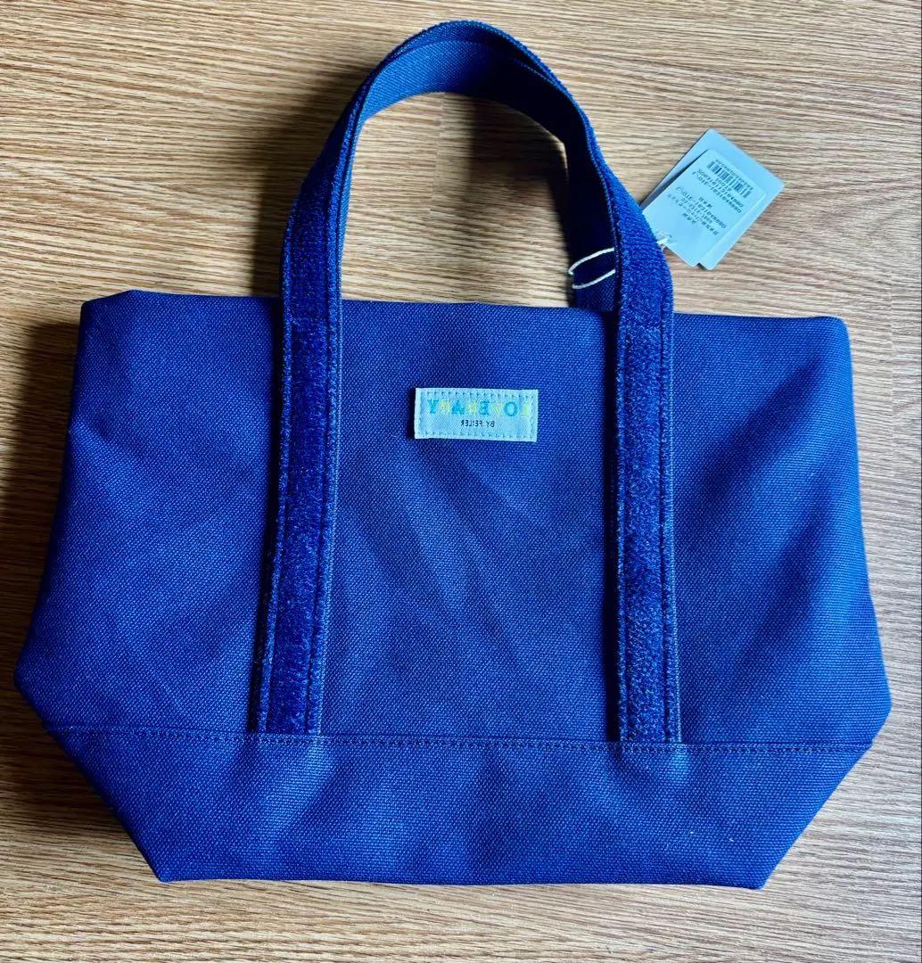 フェイラー オールドテディ ワッペントートバッグ ネイビー 小 L