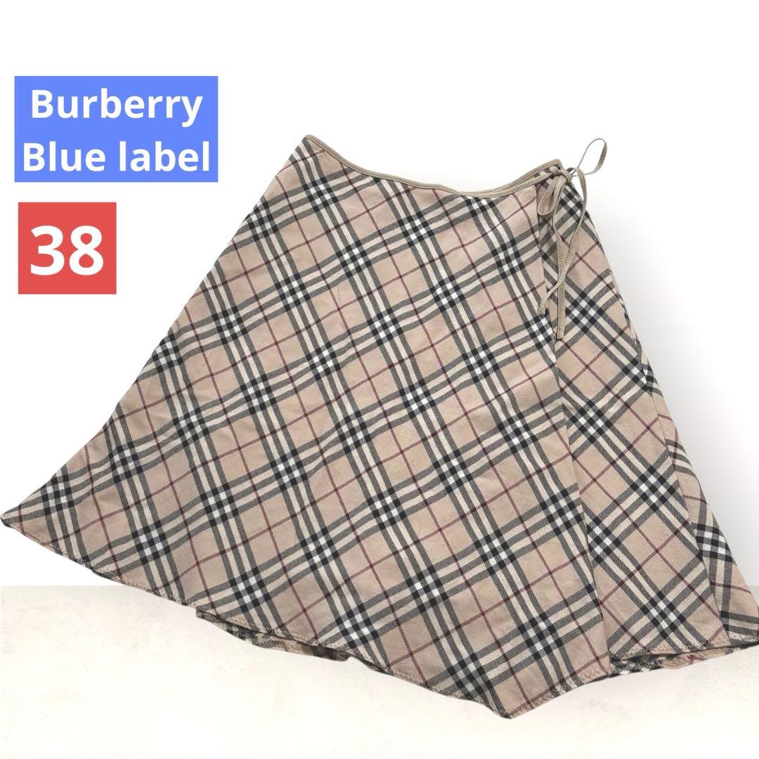 バーバリーブルーレーベル☆ノバチェック ラップ風 フレアスカート y2k
