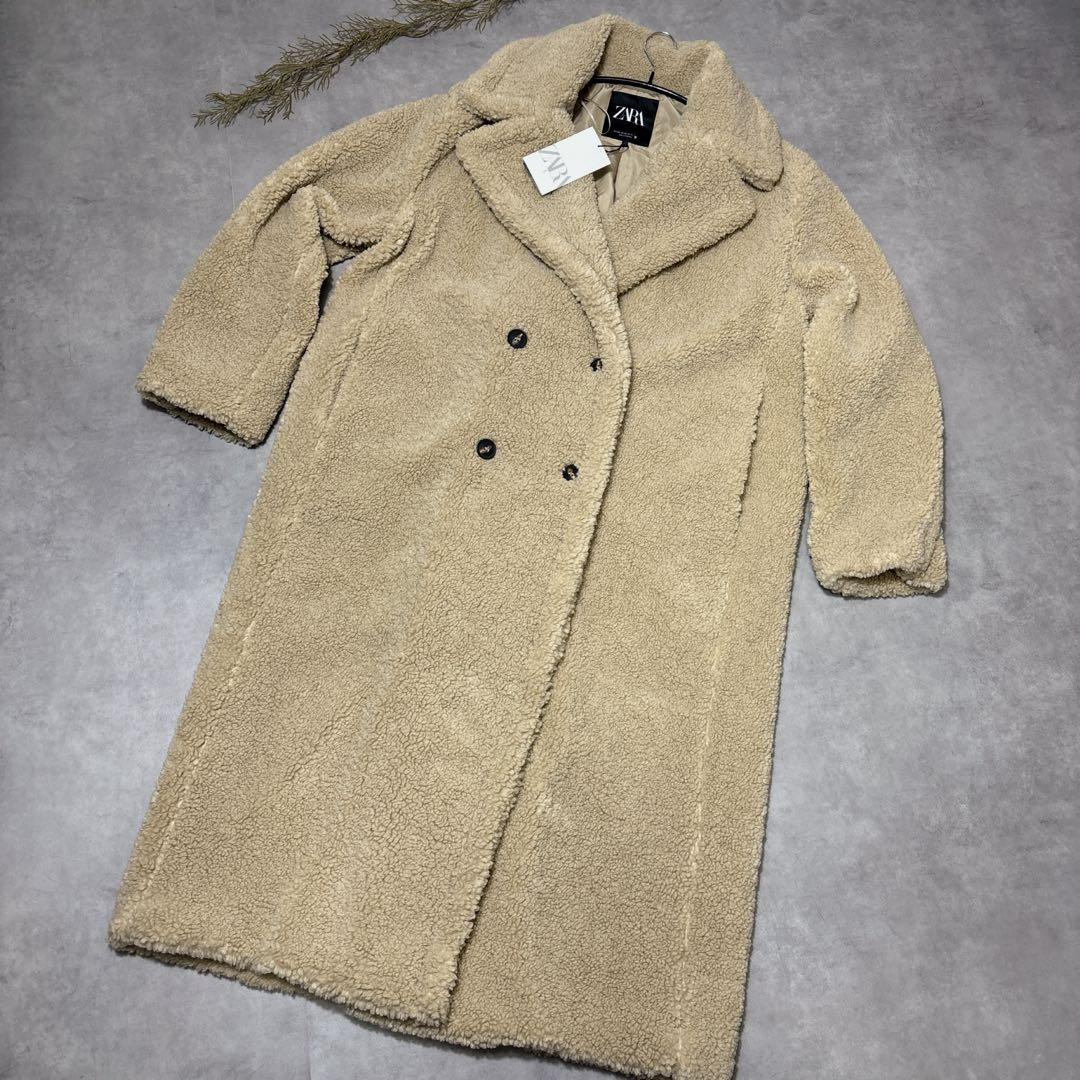 完売品】ZARA ザラ エクストラロング フェイクボアコート テディベア