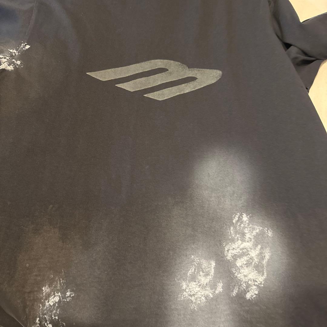 BALENCIAGAバレンシアガブリーチダメージ加工ロングスリーブ長袖T