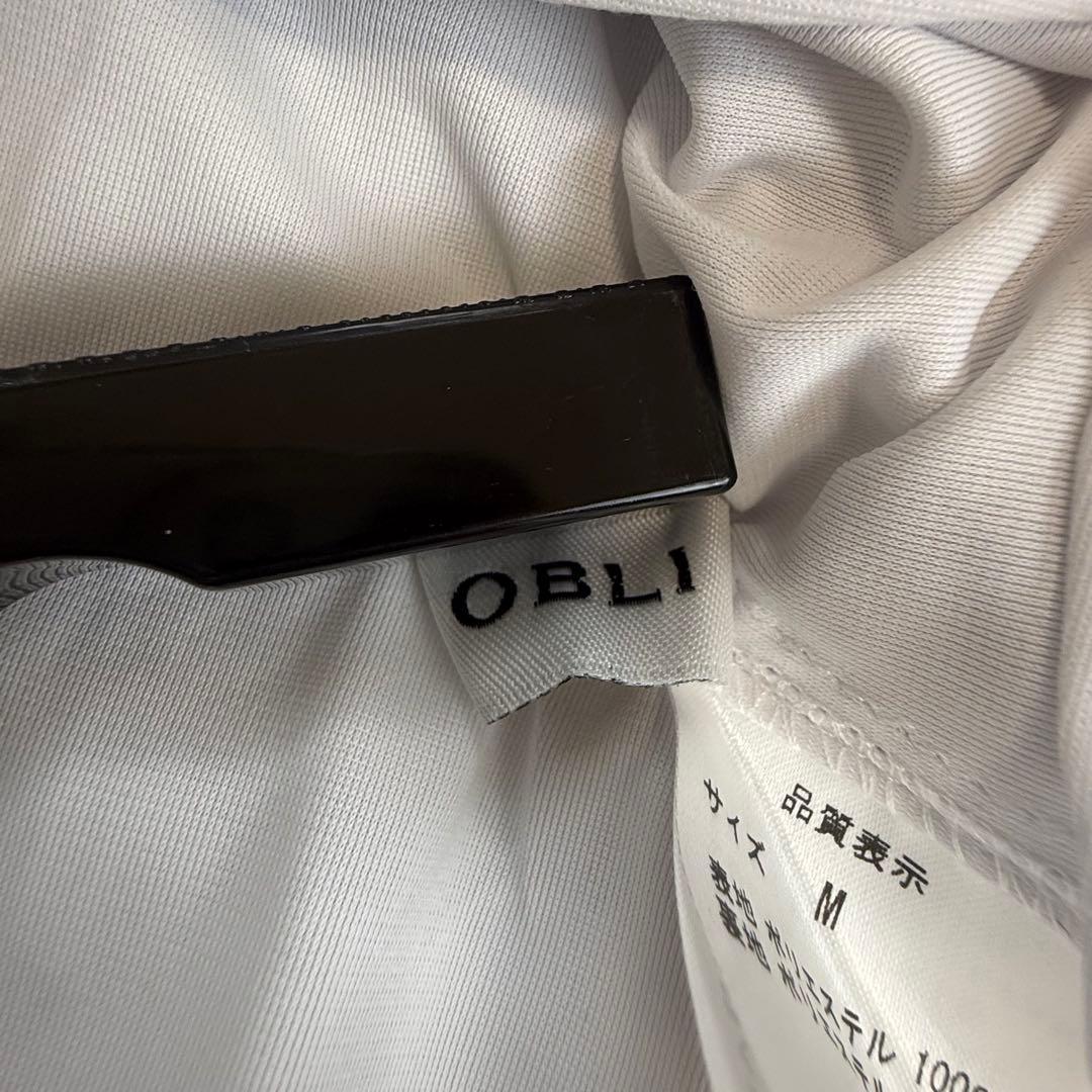 オブリ マーガレットドット刺繍 レース ホワイトフレアロングスカート